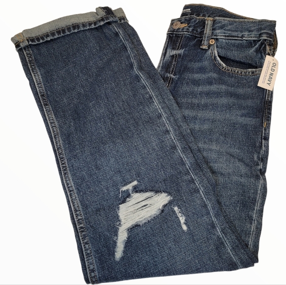 Old Navy Loose High-Rise  Destroyed 90's Straight Jeans Size 18 (33)* NWT! - Picture 3 of 17